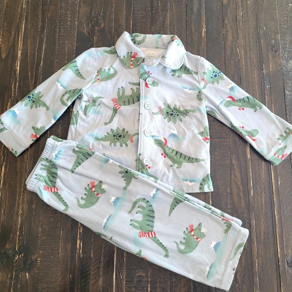 Carters Dinosaur Christmas Pajama Set Boys Size 18mo